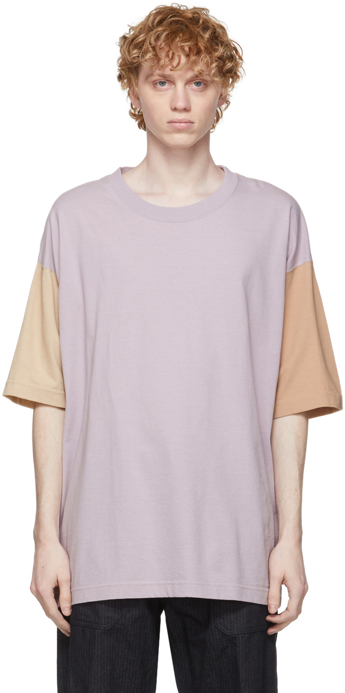 ts(s) パープル カラーブロック Dry Touch T シャツ