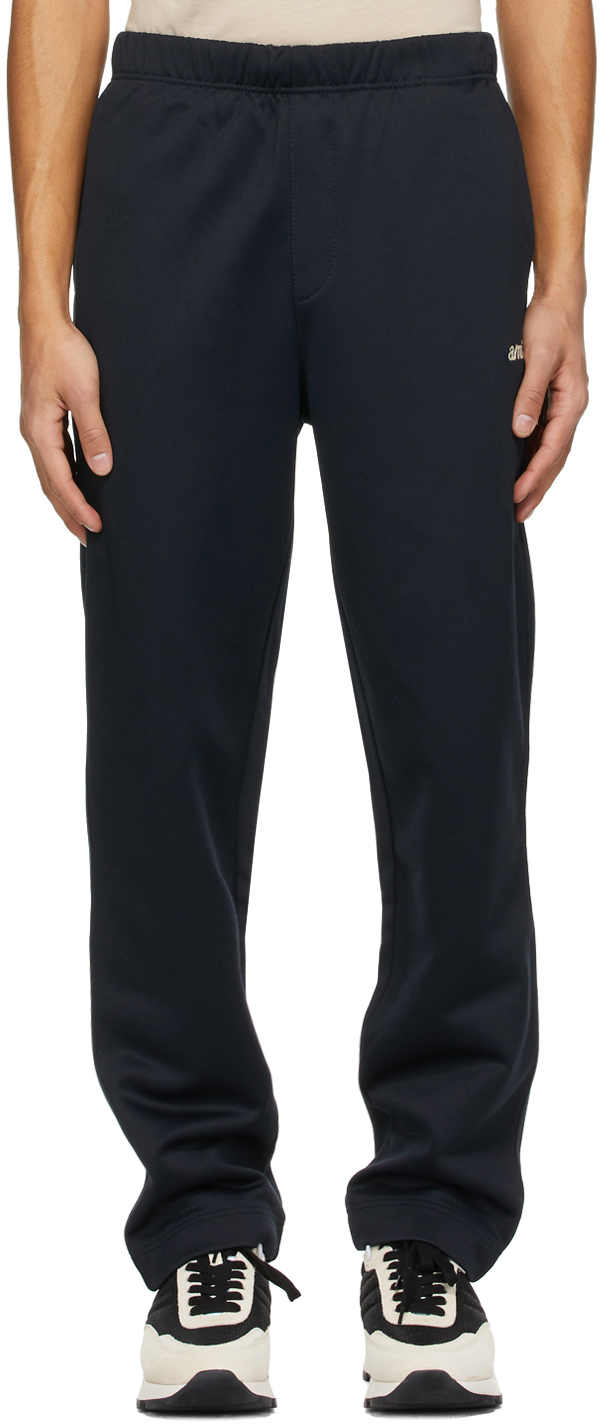 AMI Alexandre Mattiussi: Navy Embroidered Technical Lounge Pants | SSENSE