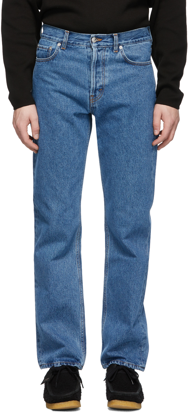 Séfr: Blue Straight-Cut Jeans | SSENSE