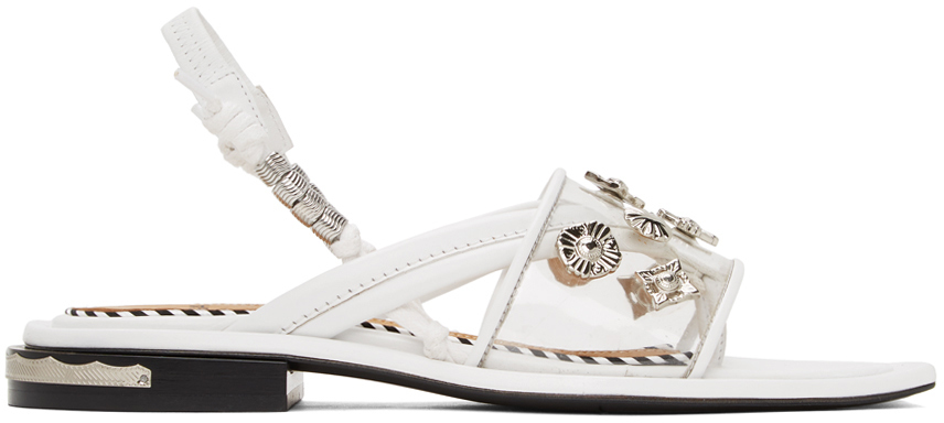 Toga Pulla: White Clear Strap Sandals | SSENSE
