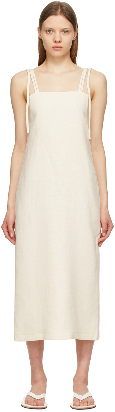 LE17SEPTEMBRE: Off-White Silk Shoulder Tied Dress | SSENSE Canada