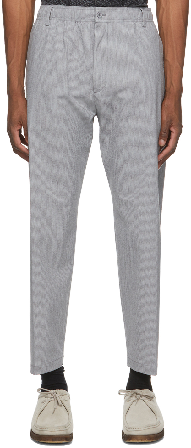 4SDESIGNS: Grey Tailored Trousers | SSENSE