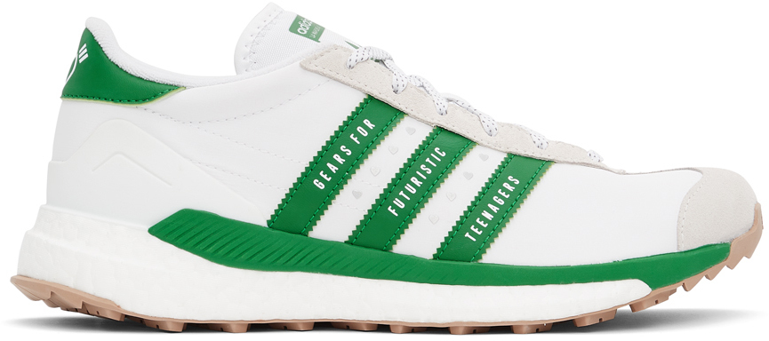 adidas x Human Made ホワイト & グリーン Country スニーカー