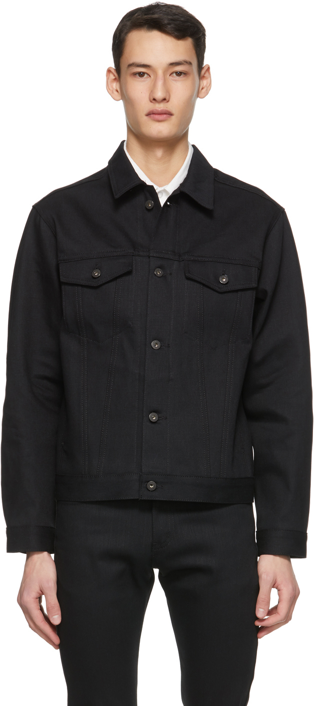 naked and famous black denim jacket