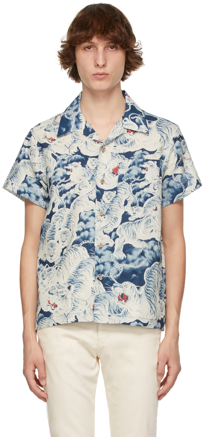Naked and Famous Denim Indigo Aloha 