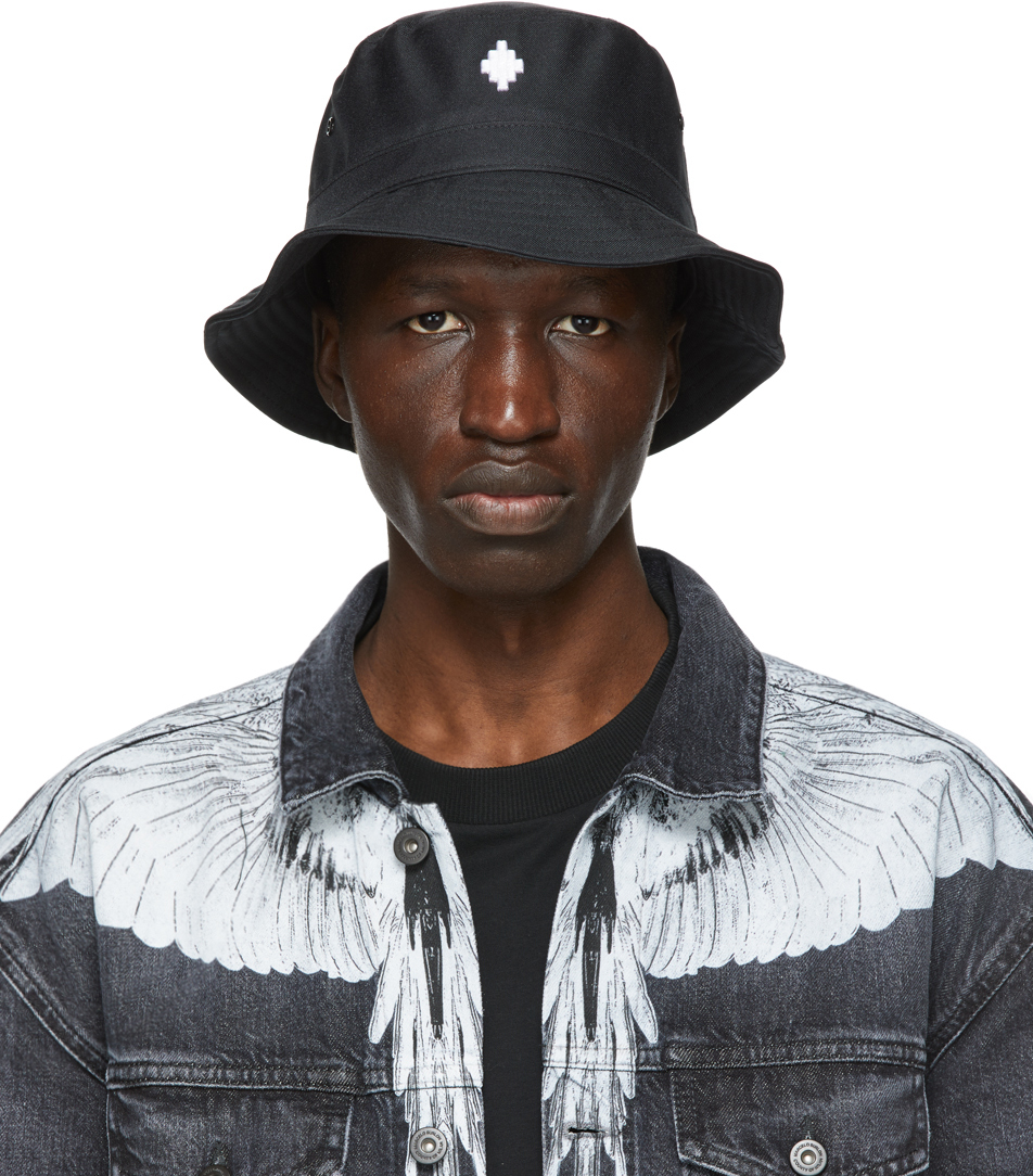 Black Starter Black Label Edition Cross Bucket Hat by Marcelo Burlon County of Milan