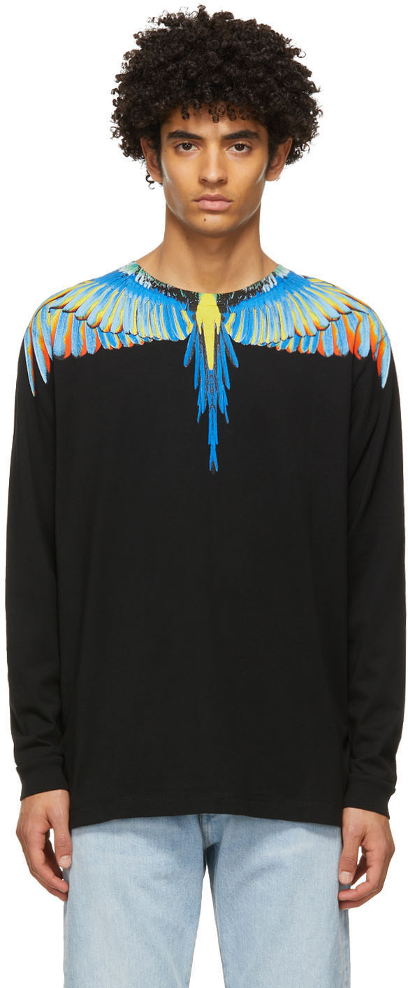 Black & Wings Long Sleeve T-Shirt by Marcelo Burlon County of Milan on
