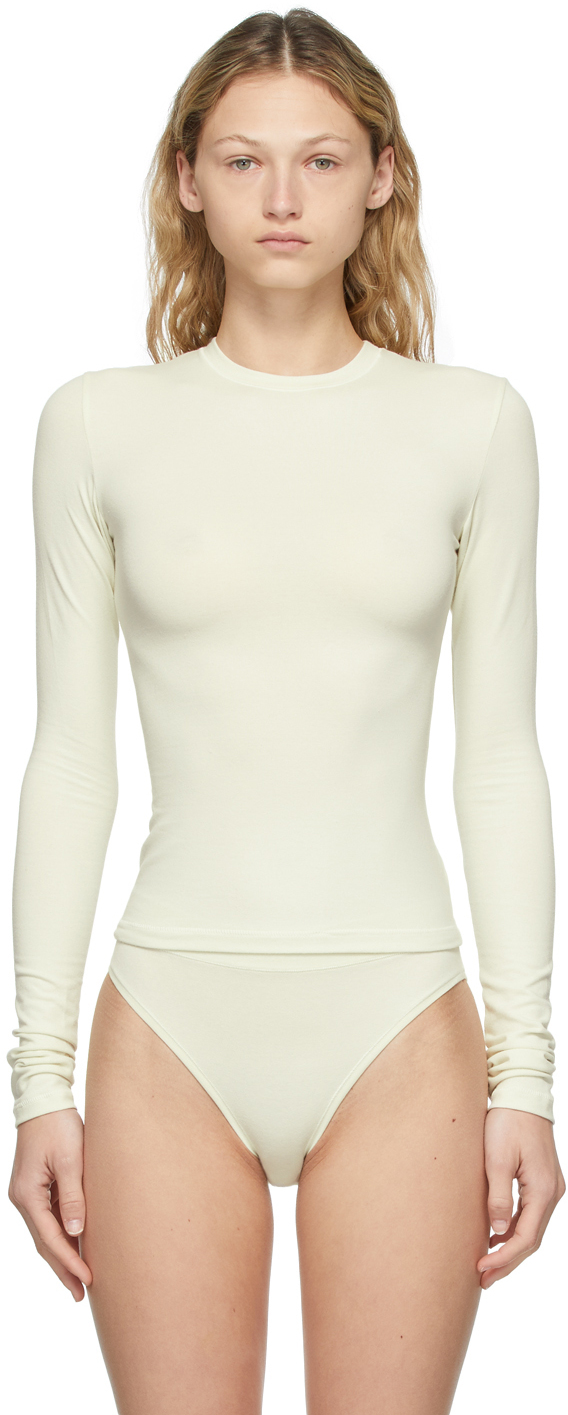 SKIMS: Off-White Cotton Jersey T-Shirt