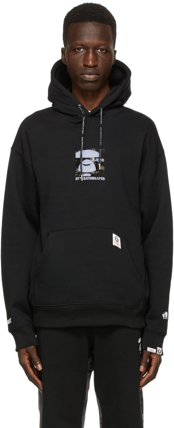 Black Flocked Logo Hoodie By pe By A Bathing Ape Ssense