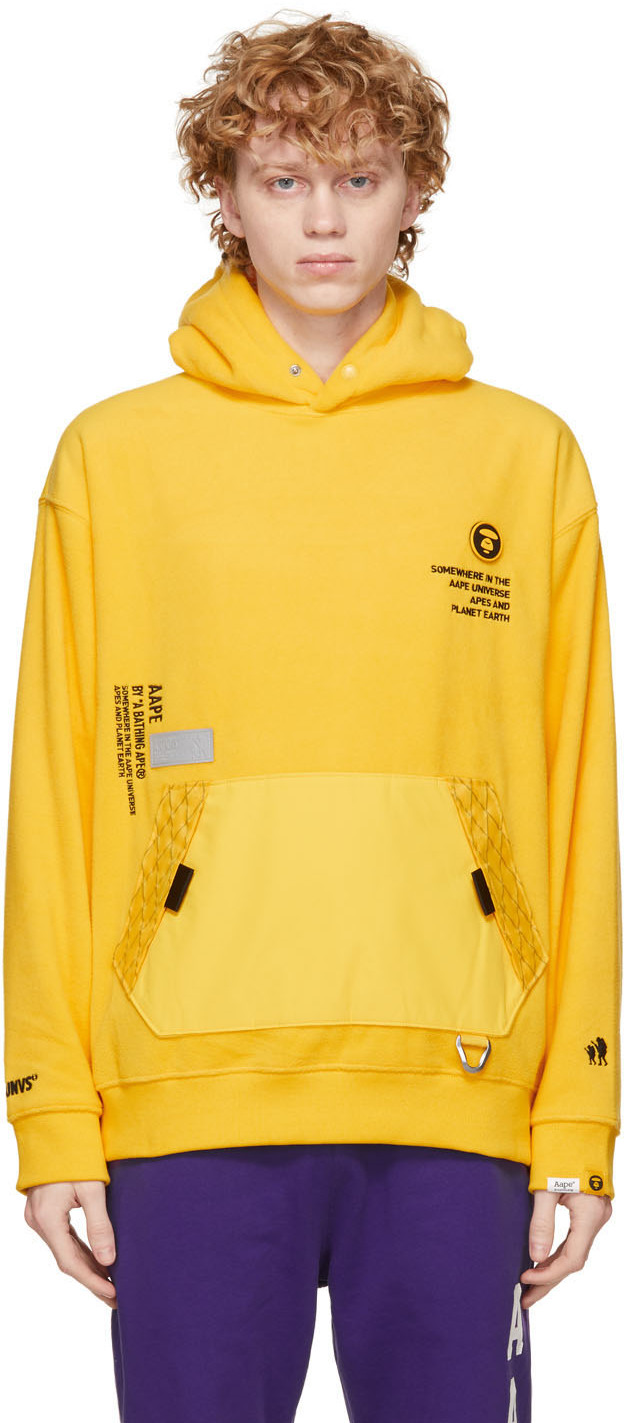 Bathing ape yellow online hoodie