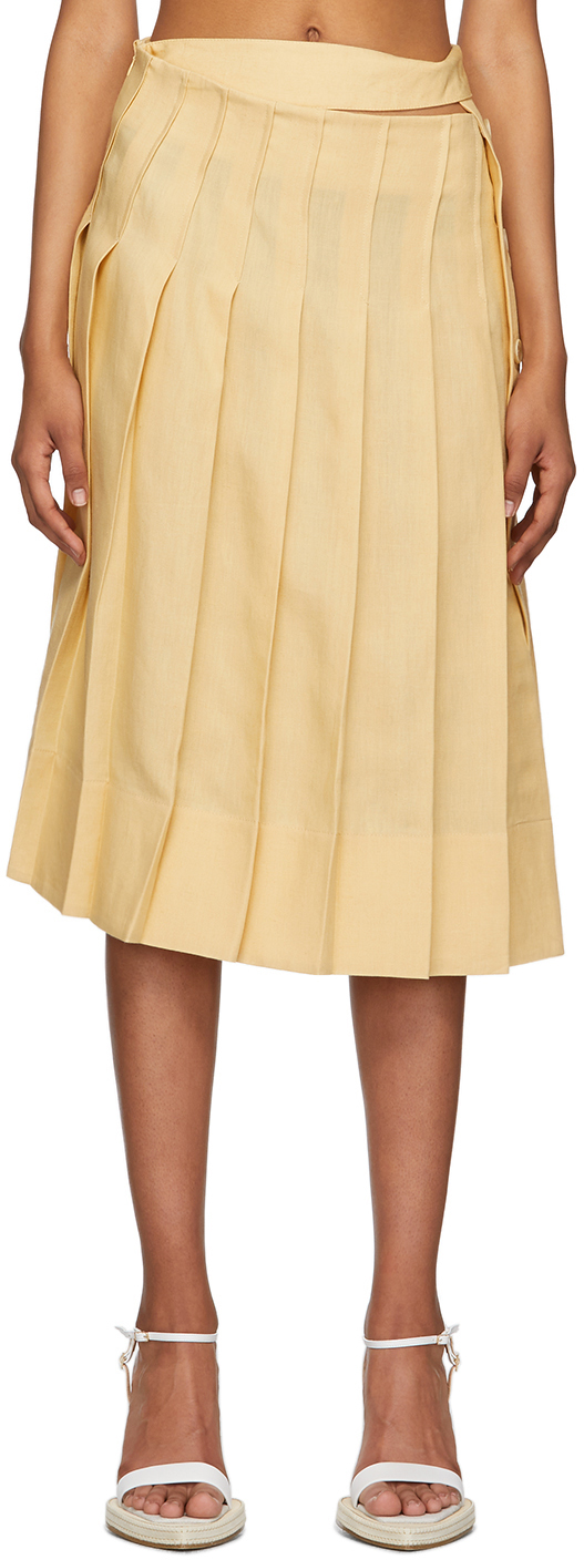 Jacquemus Yellow 'La Jupe Plissée' Skirt