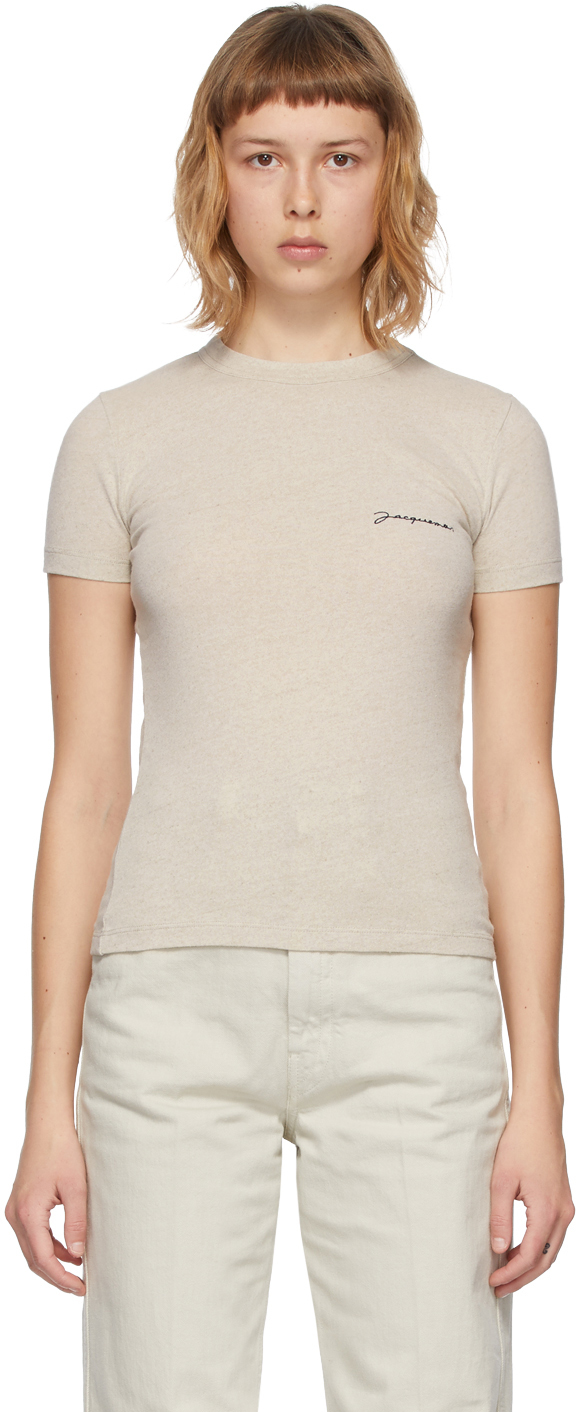 Jacquemus Beige 'Le T-Shirt Jacquemus' T-Shirt
