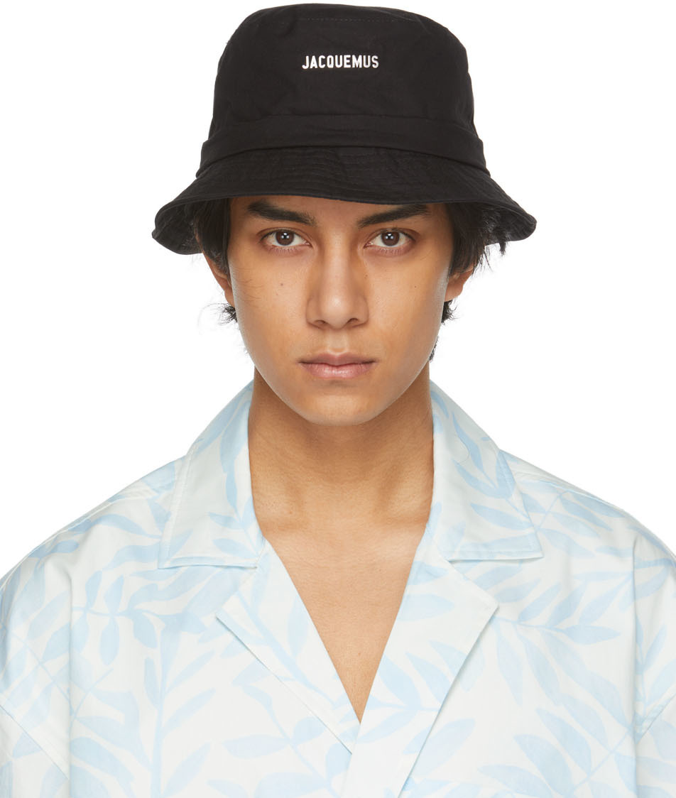 Jacquemus: Black 'Le Bob Gadjo' Bucket Hat | SSENSE Canada