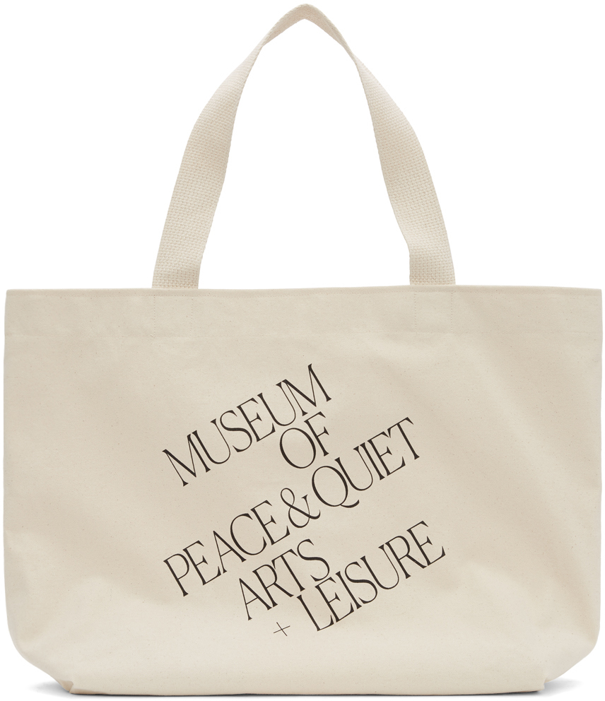 Museum Of Peace And Quiet Off-white 'arts + Leisure' Tote In Natural Canvas