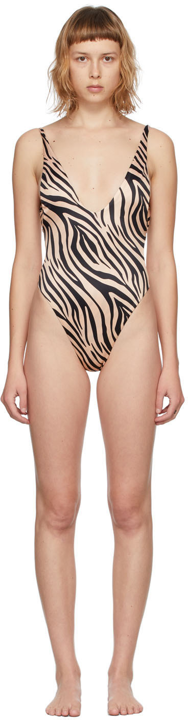 BOUND by Bond-Eye Beige Zebra Ring It In Swimsuit