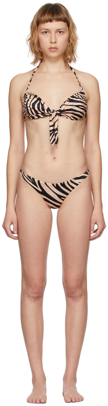 Bond-Eye Beige Zebra High Score Multiway/Sleeker Bikini