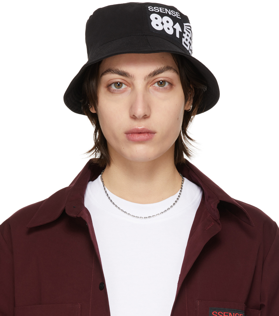 SSENSE Canada Exclusive 88rising Black Patch Bucket Hat by SSENSE WORKS ...