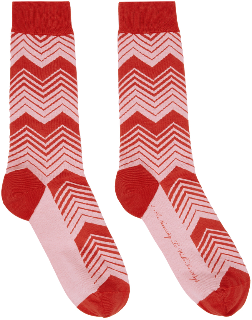 SSENSE Exclusive Orange & Pink Diamond Socks Ssense Donna Abbigliamento Intimo Calze 