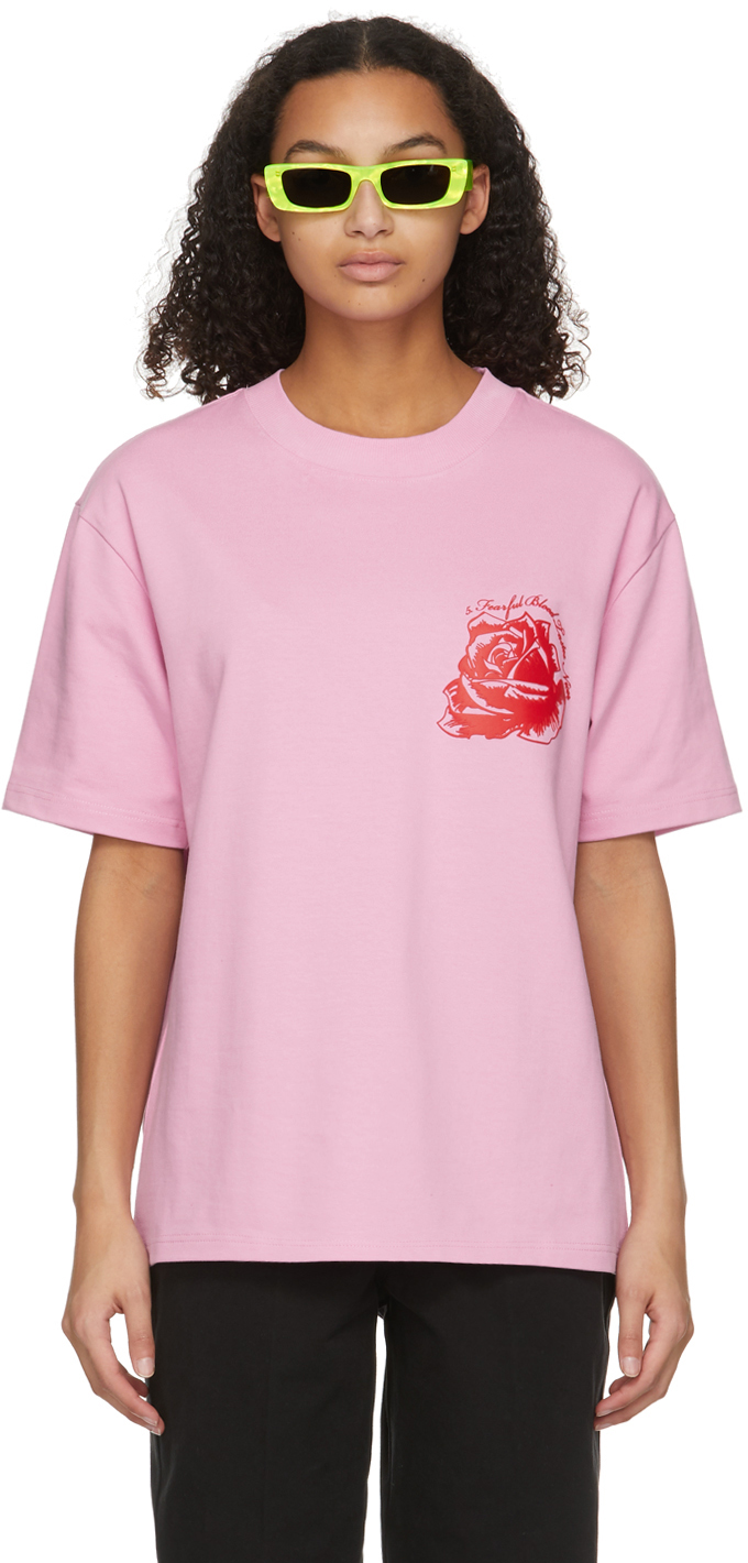 SSENSE Exclusive Jeremy O. Harris Pink Rose T-Shirt by SSENSE WORKS on Sale