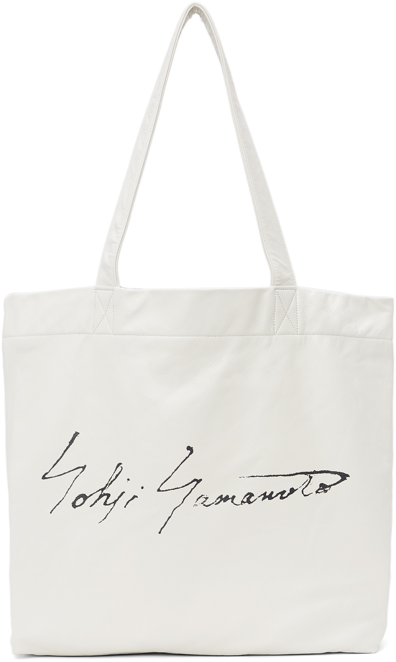 Yohji Yamamoto White 'discord' Logo Tote | Smart Closet