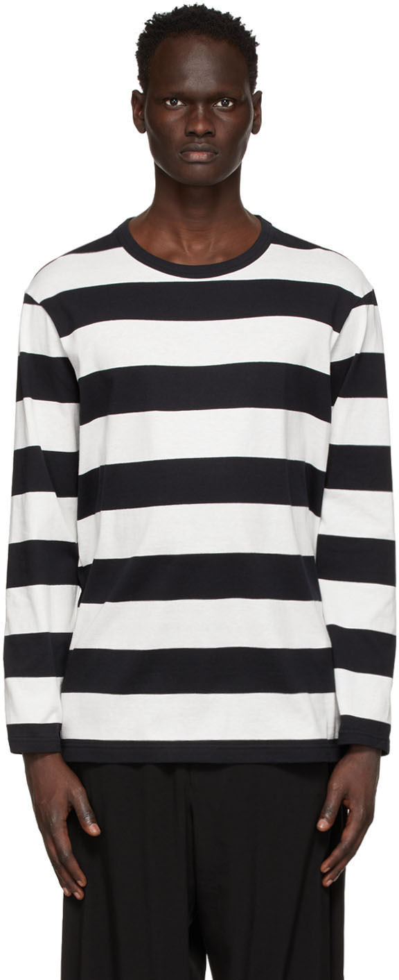 black and white striped t