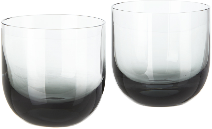 Tom Dixon Black Tank Whiskey Glasses Set, 200 ml In Black