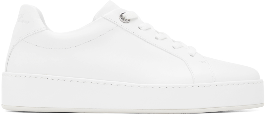 Loro Piana: White Leather Nuages Sneakers | SSENSE Canada