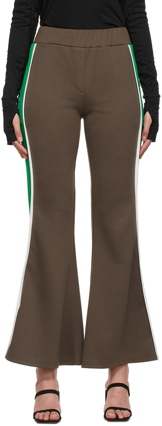 Kijun Brown & Green Flared Lounge Pants In Brown/green