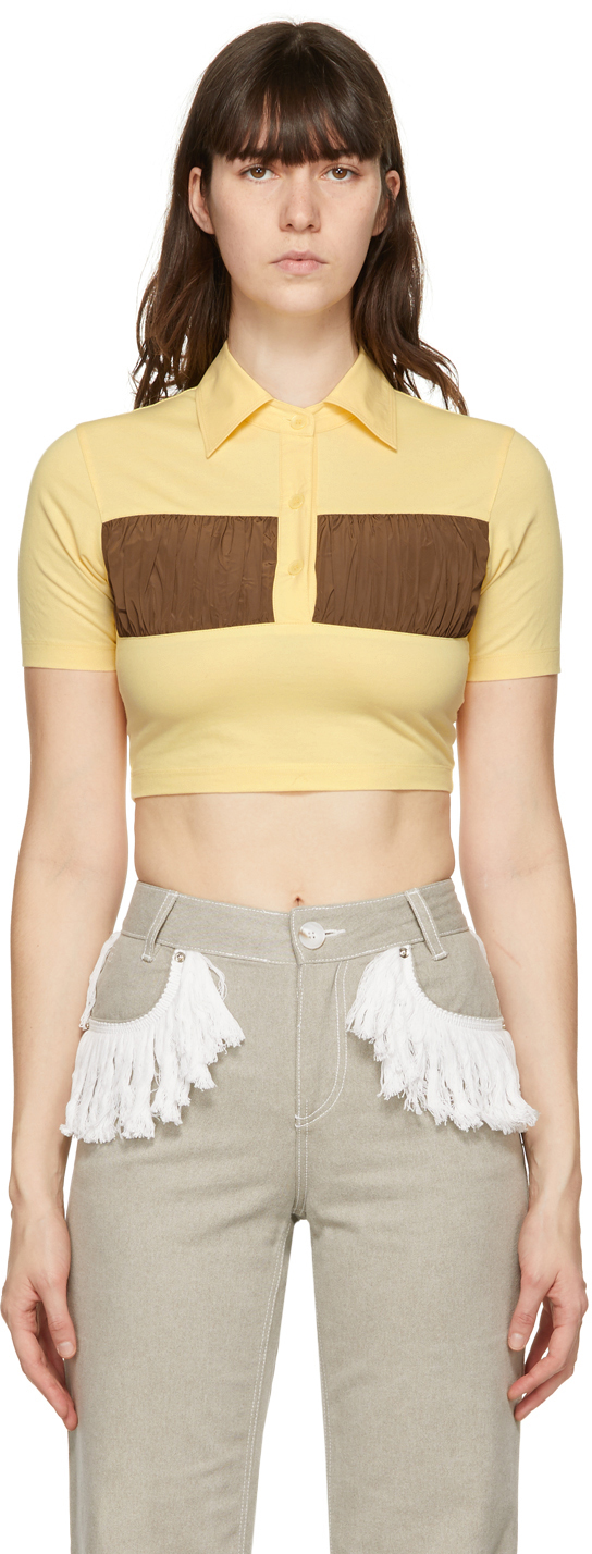 Kijun: Yellow Short Shirring Polo | SSENSE