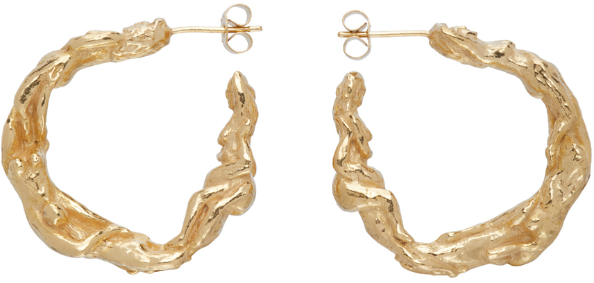 Georgia Kemball Gold Large Orgy Hoop Earrings Ssense Canada