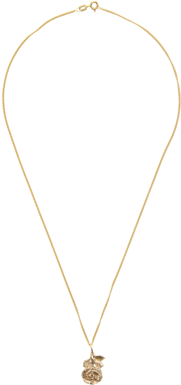 Georgia Kemball Gold Rose Pendant Necklace