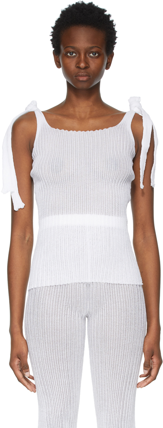 a. roege hove: White Ladder Tank Top | SSENSE