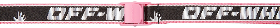 Off-White: Black & Pink Mini New Logo Industrial Belt | SSENSE