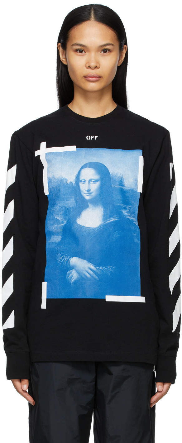 Off-White: Black Mona Lisa Long Sleeve T-Shirt | SSENSE Canada