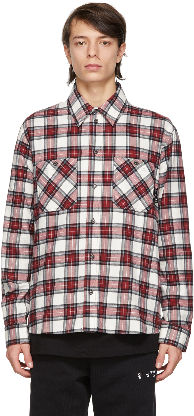 Red & White Flannel Check Shirt by Sale