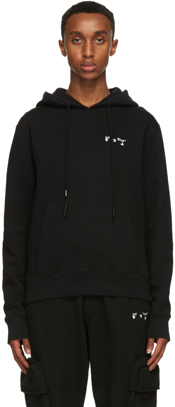 Off-White Black Embroidered Logo Hoodie