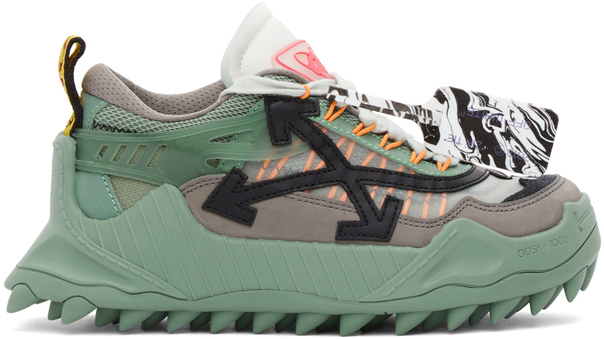 off white green and black sneakers