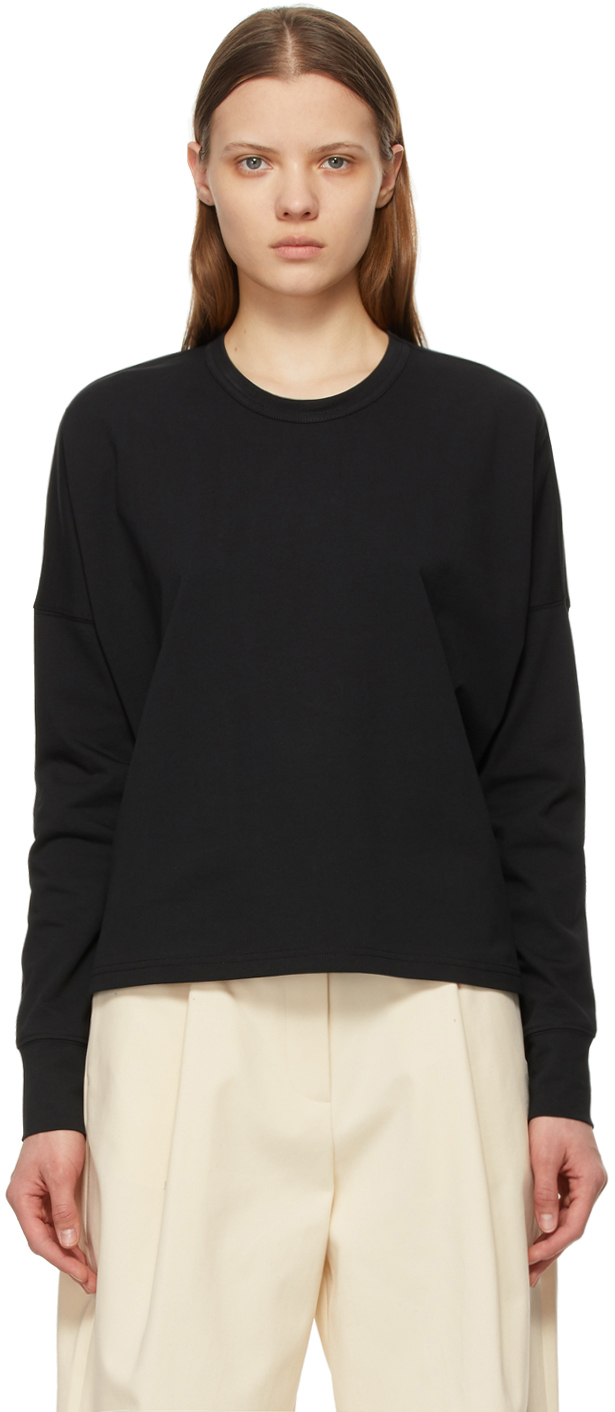 Studio Nicholson: Black Loop Long Sleeve T-Shirt | SSENSE Canada