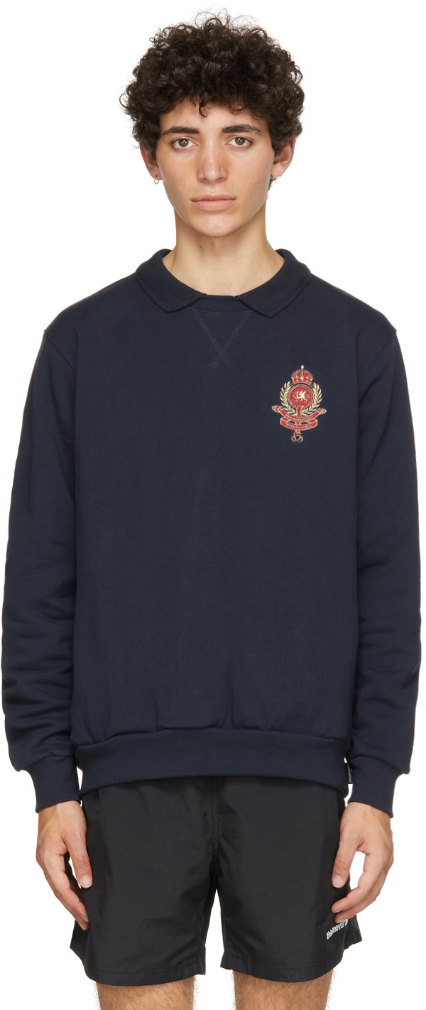 Navy Polo Neck Sweatshirt by thisisneverthat on Sale
