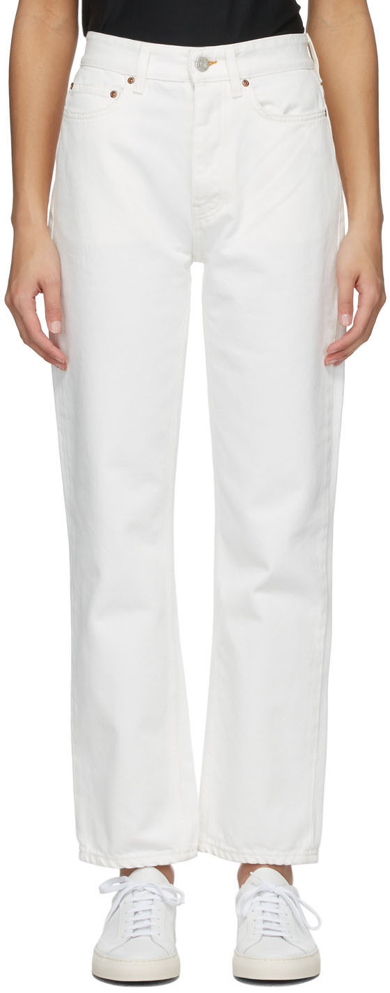 White Pearl Jeans by Won Hundred on Sale