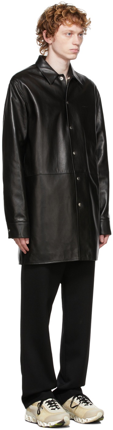 OAMC Black Leather Echo Shirt Jacket | Smart Closet