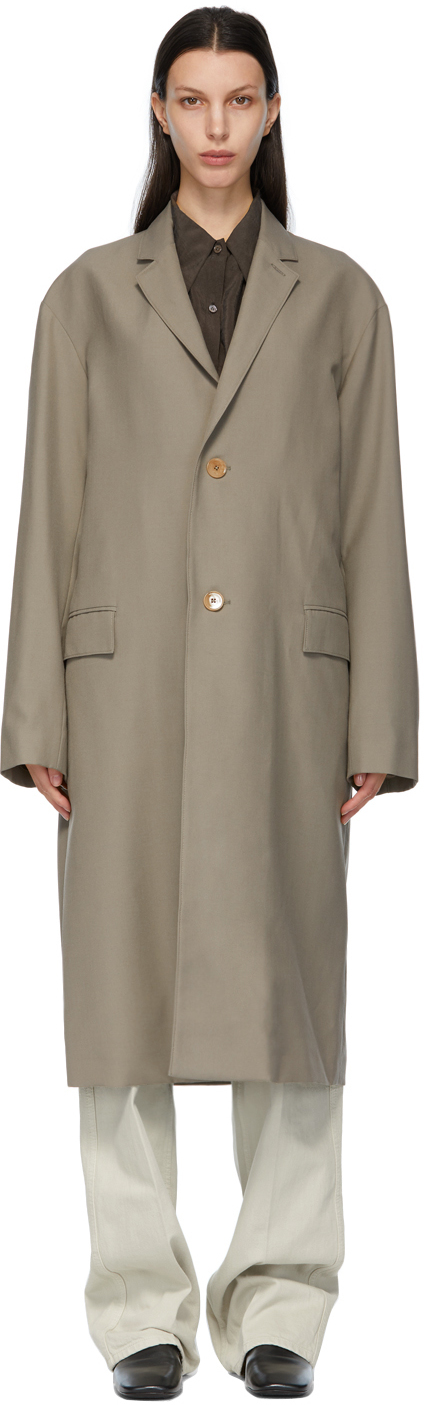 LEMAIRE: Taupe Light Suit Coat | SSENSE Canada