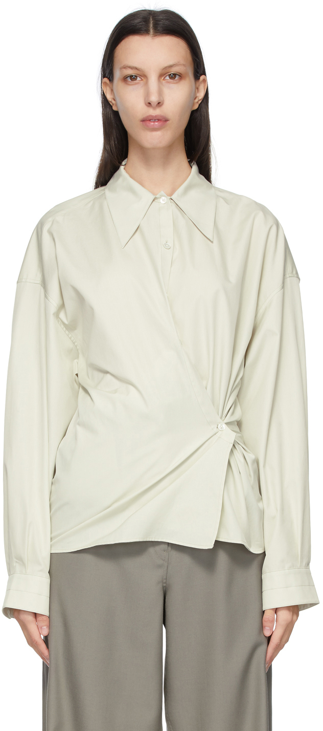 LEMAIRE: Green Twisted Shirt | SSENSE