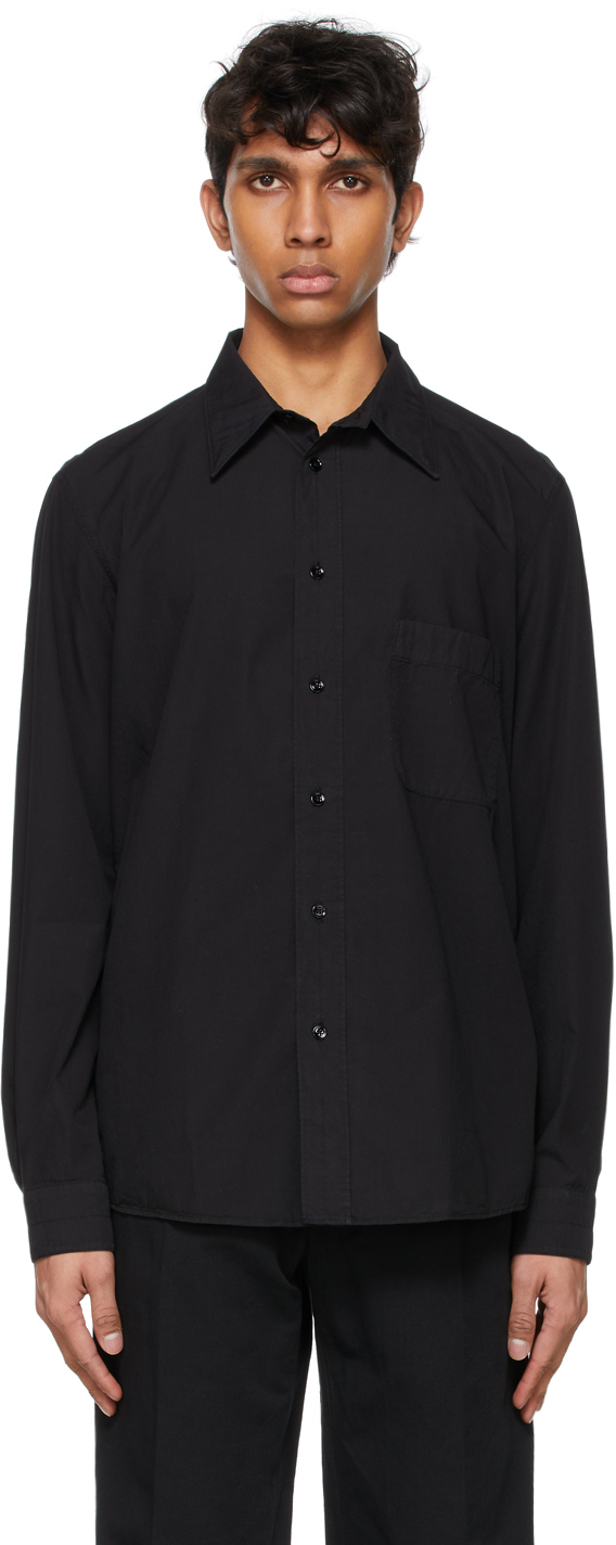 LEMAIRE: Black Regular Shirt | SSENSE UK