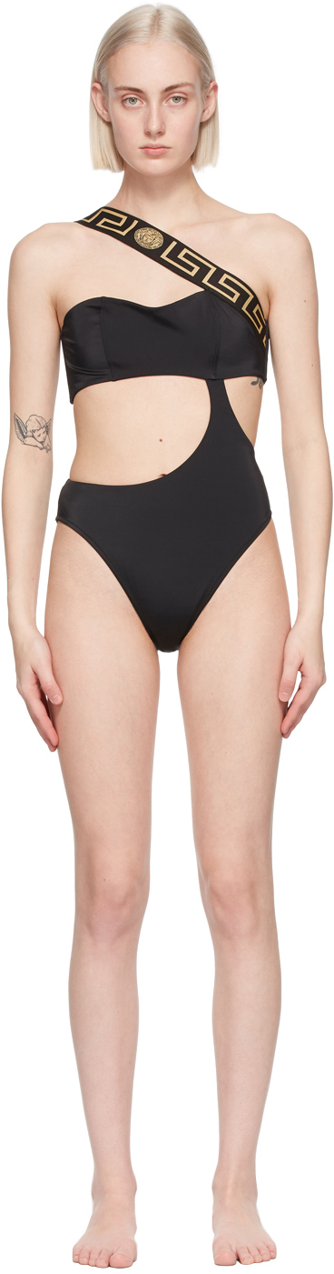 versace one piece swimsuit black