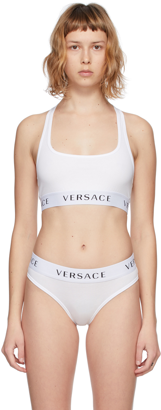 versace sports bra white