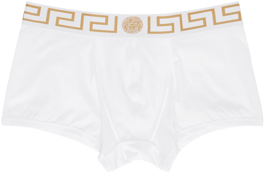 Versace Underwear Two-Pack White Greca Border Briefs