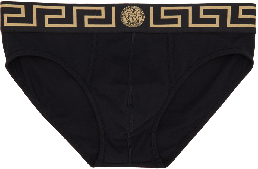 Versace Underwear: Two-Pack Black Medusa Briefs | SSENSE Canada