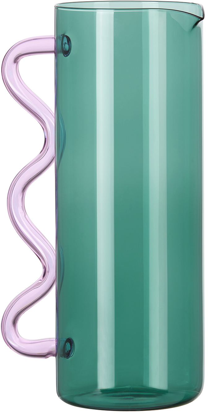 Sophie Lou Jacobsen Blue Wave Pitcher In Teal/lilac