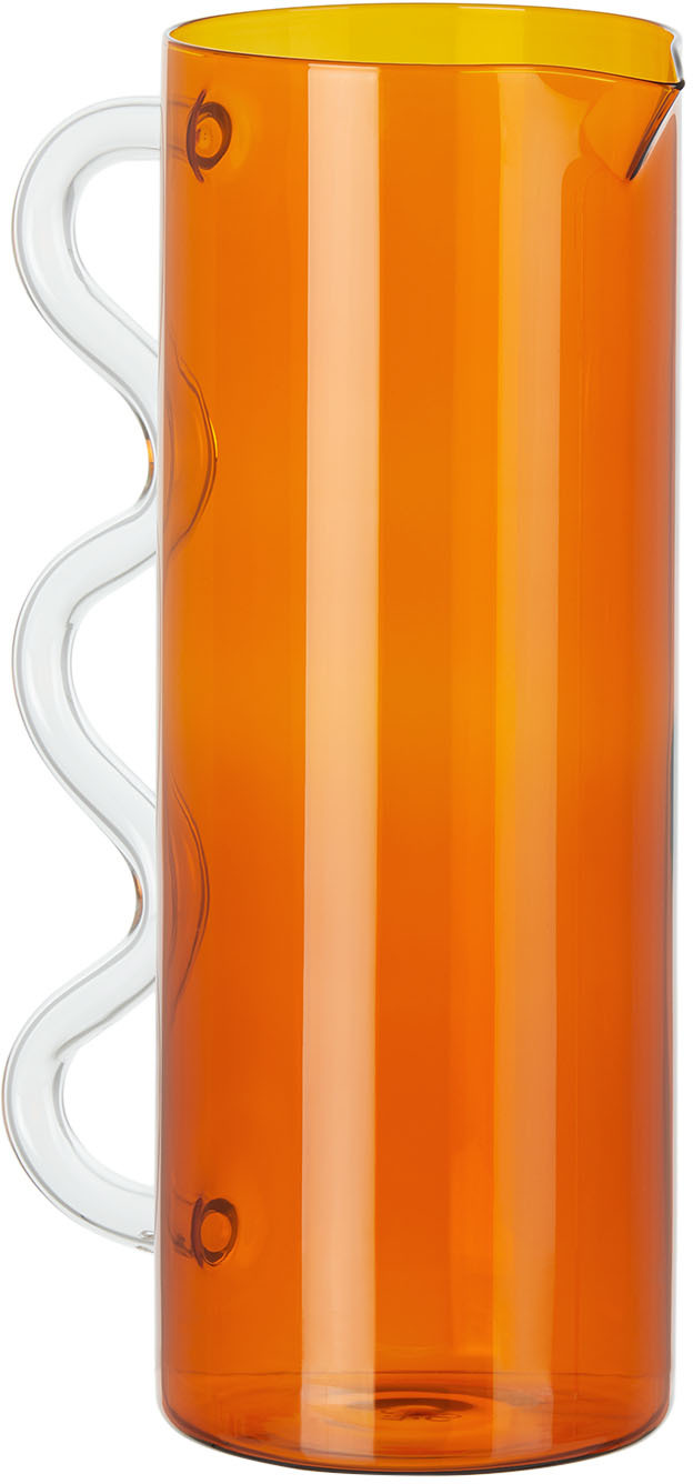 Sophie Lou Jacobsen Brown Wave Pitcher In Amber